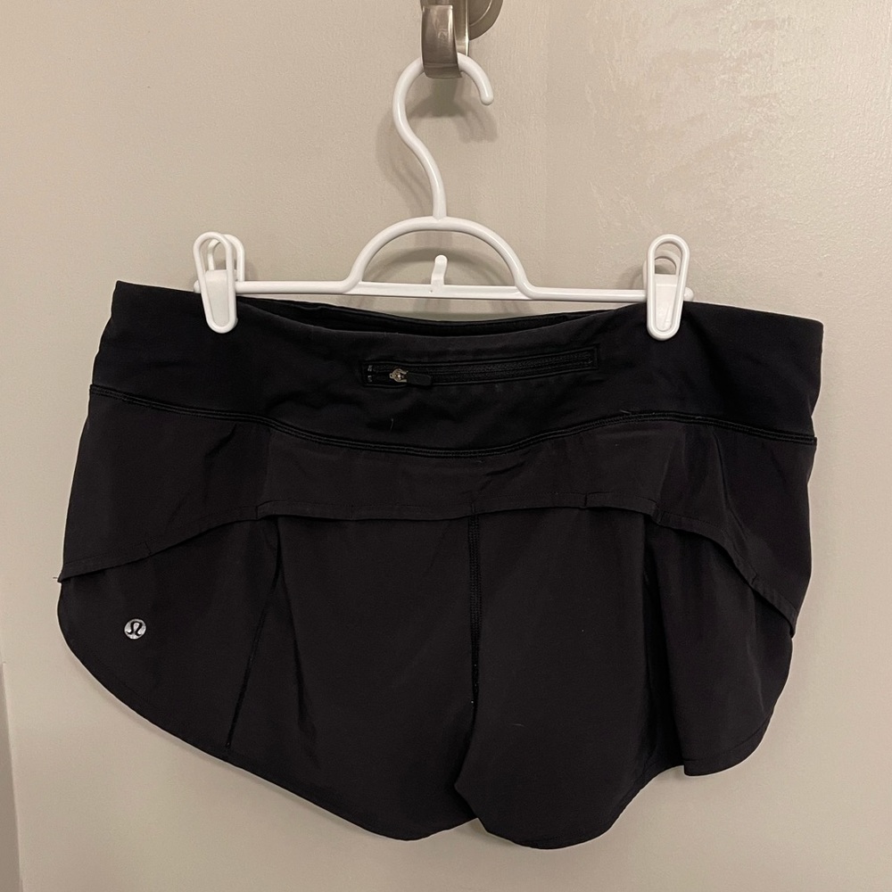 Black lululemon speed up shorts